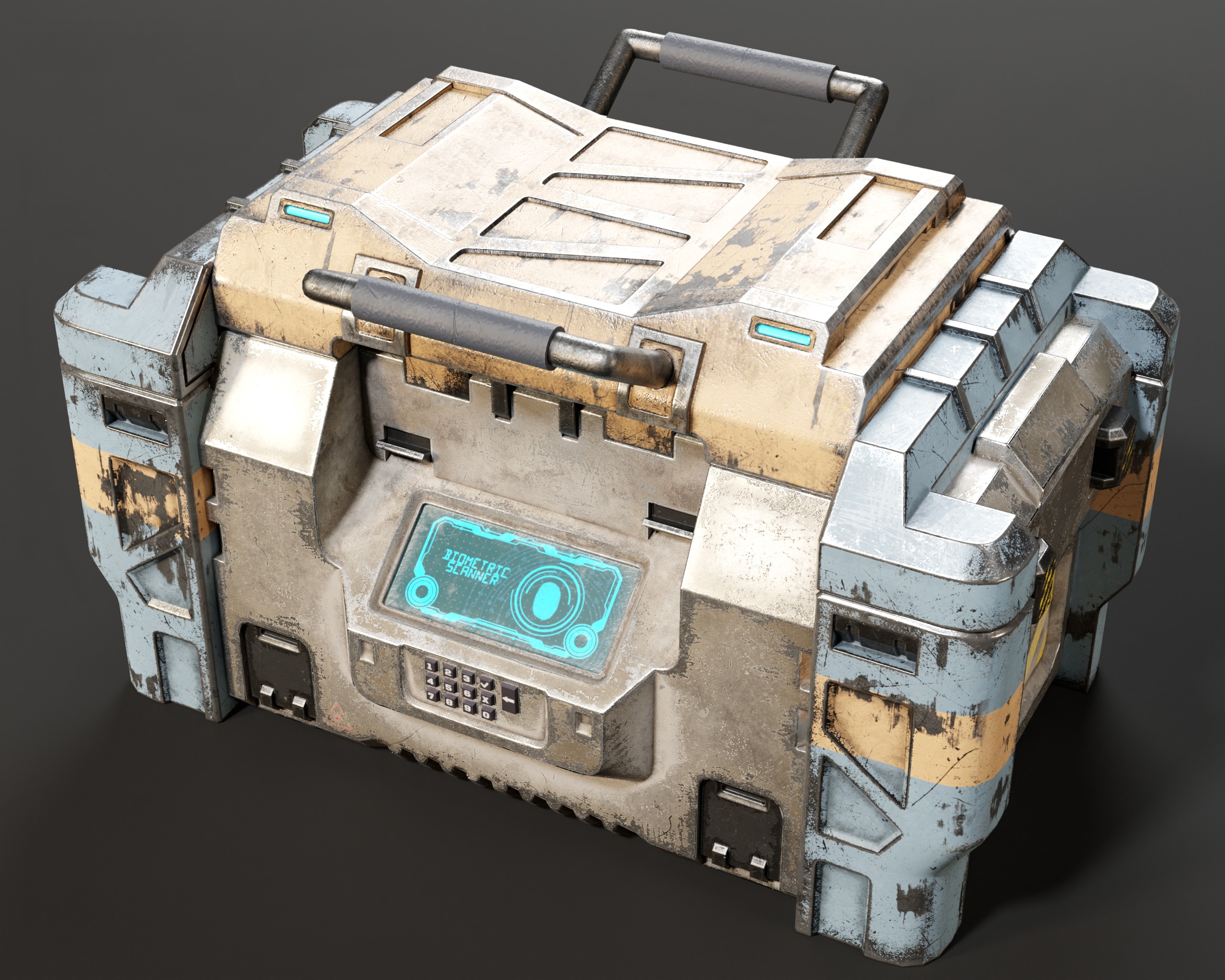 Sci-Fi Bulky Crate Low-poly 3D model_8