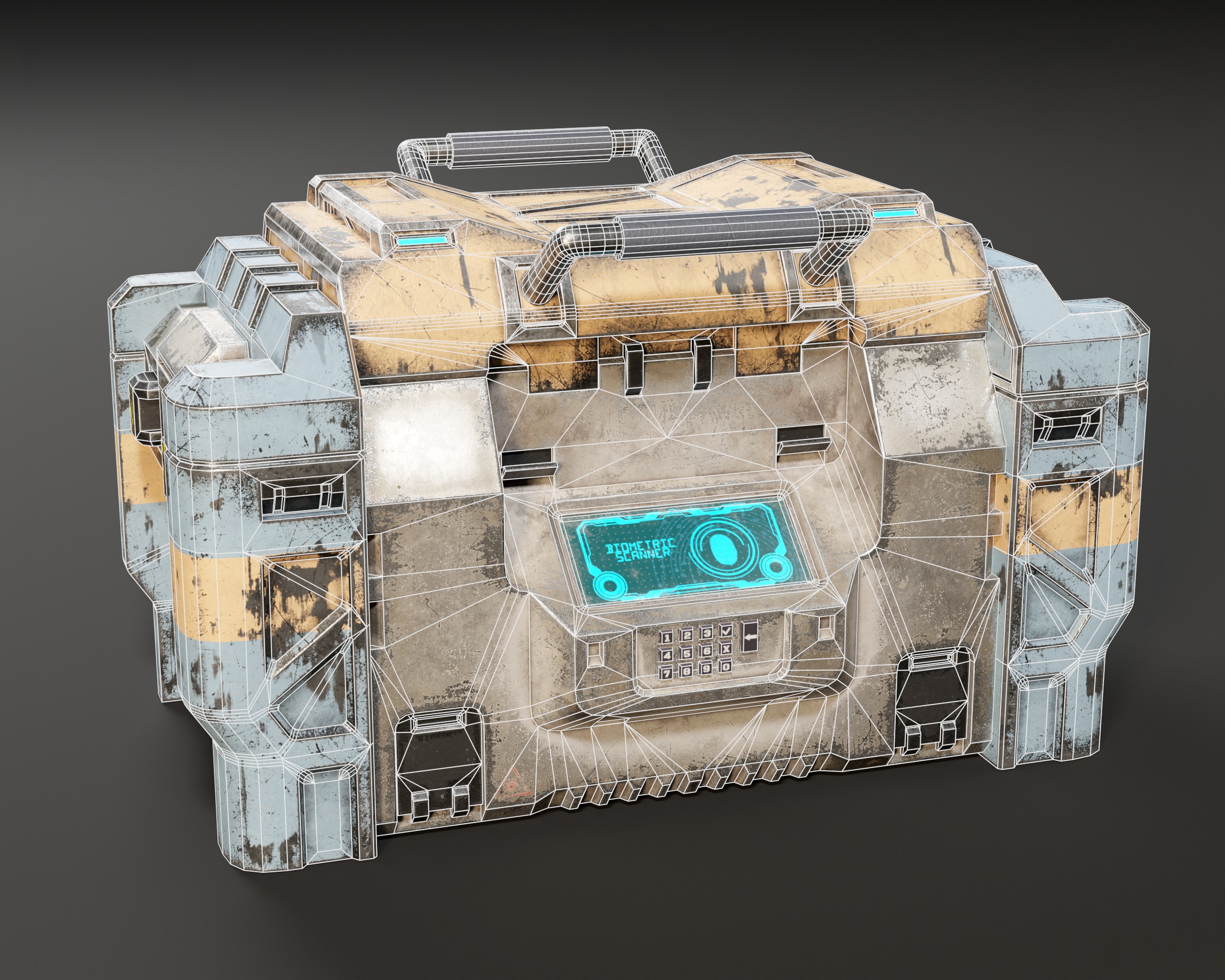 Sci-Fi Bulky Crate Low-poly 3D model_3