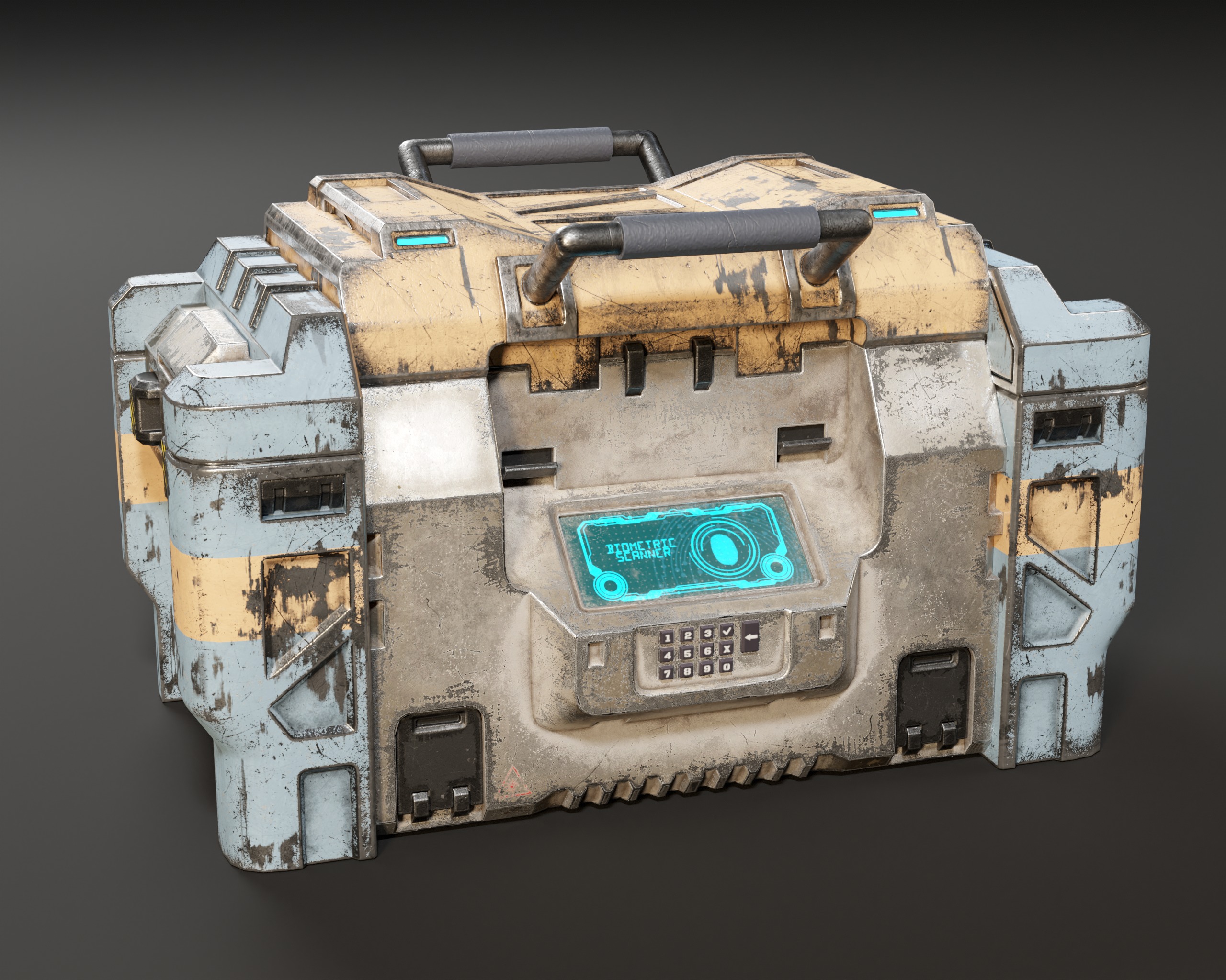 Sci-Fi Bulky Crate Low-poly 3D model_2