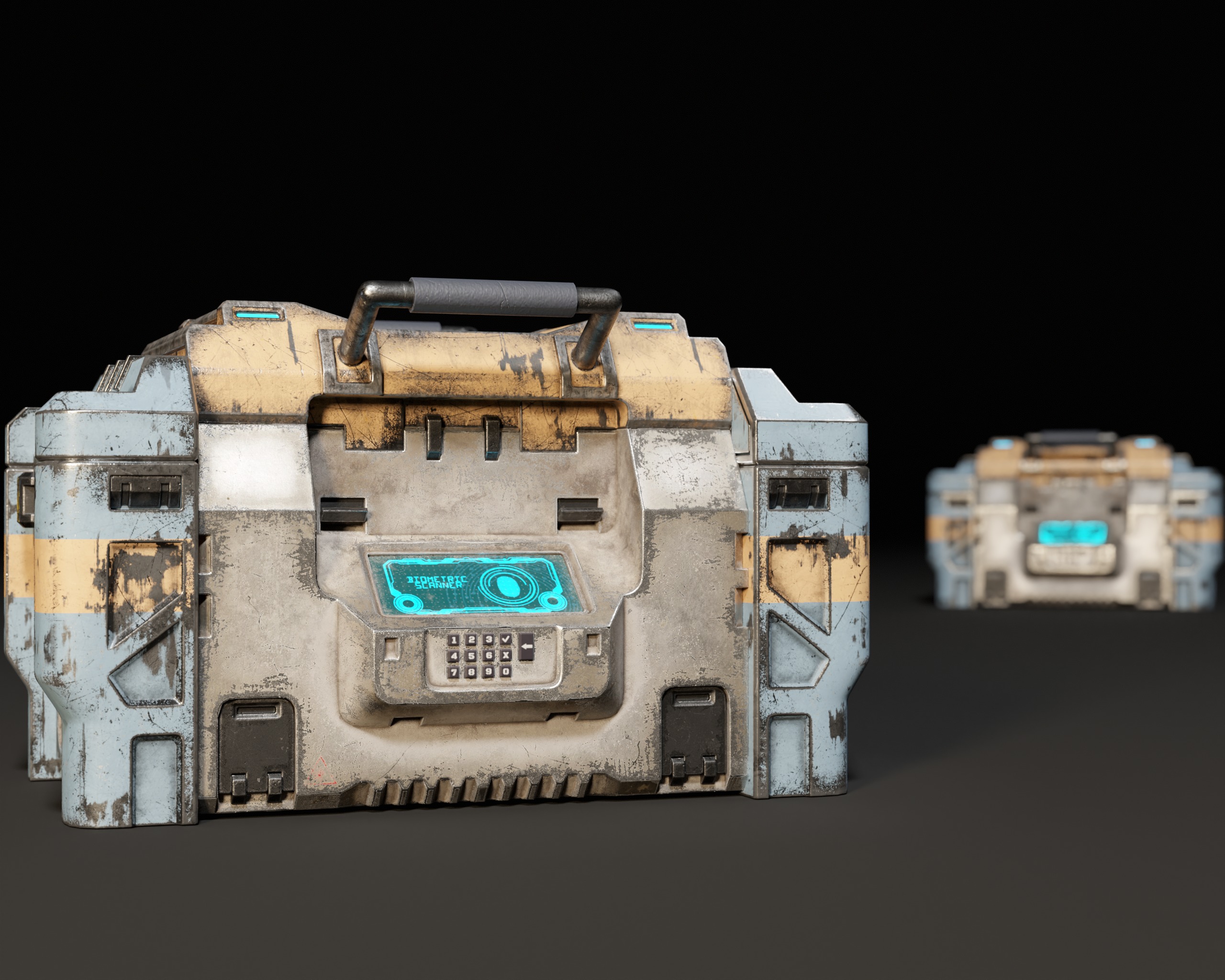 Sci-Fi Bulky Crate Low-poly 3D model_22