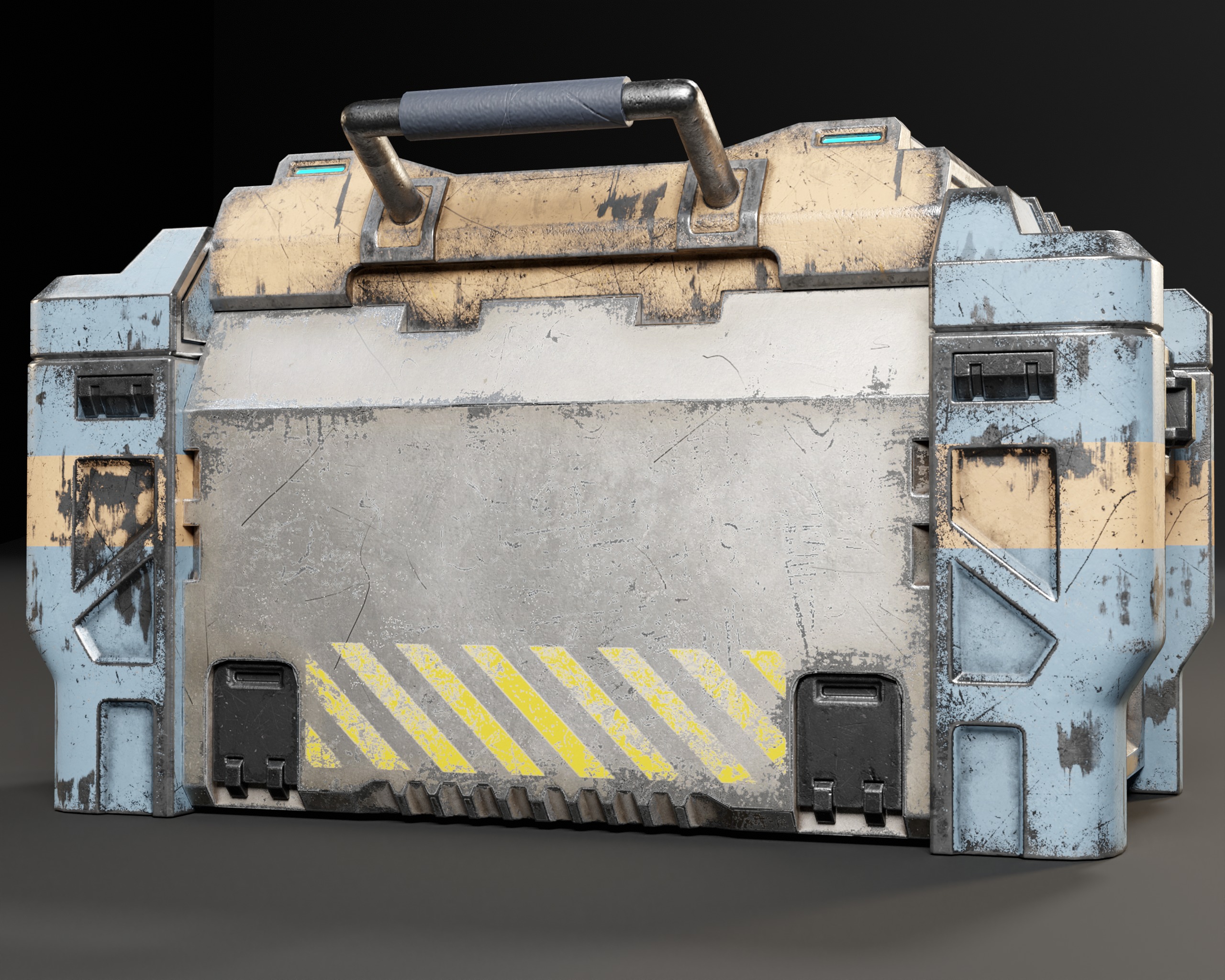 Sci-Fi Bulky Crate Low-poly 3D model_16
