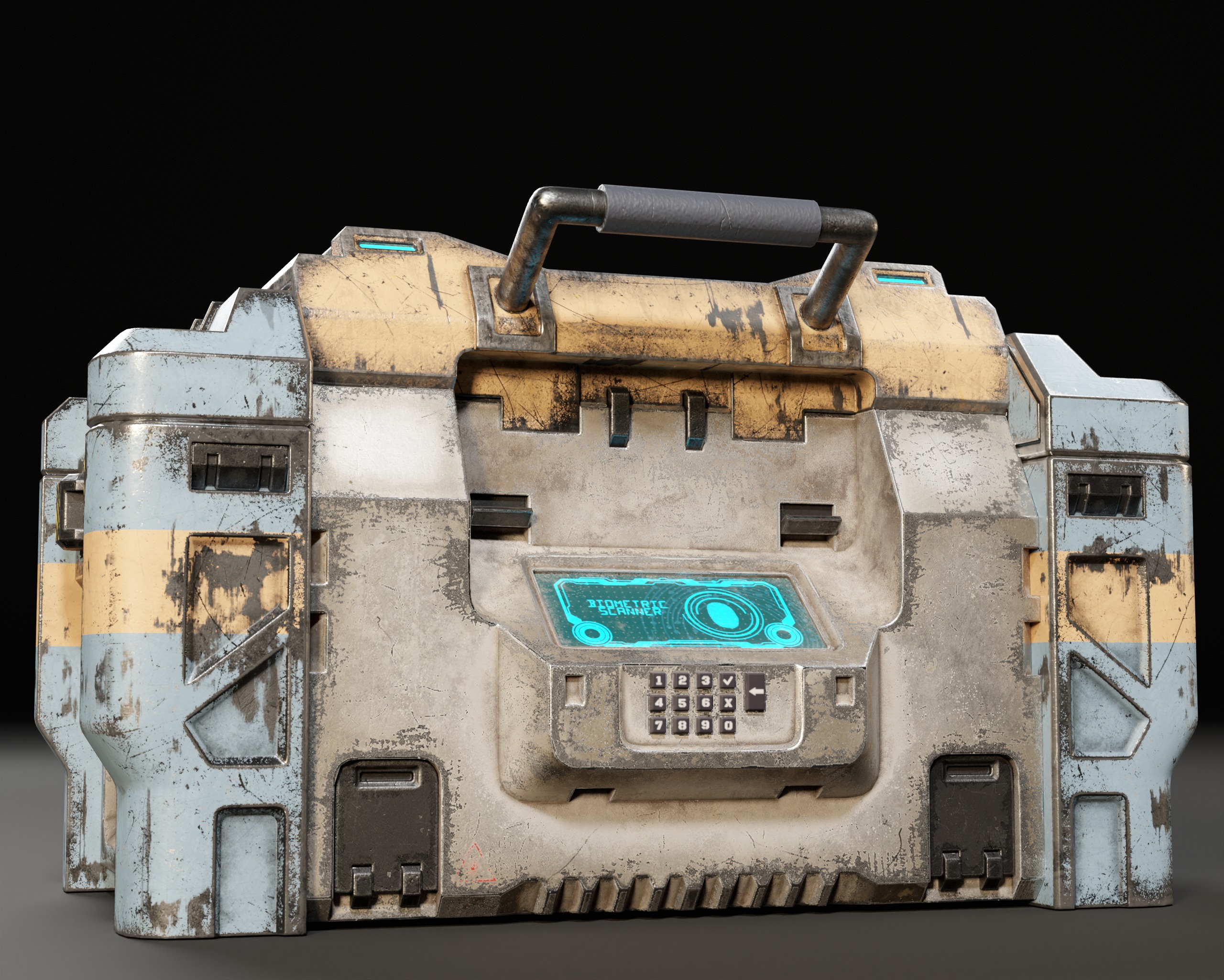 Sci-Fi Bulky Crate Low-poly 3D model_4