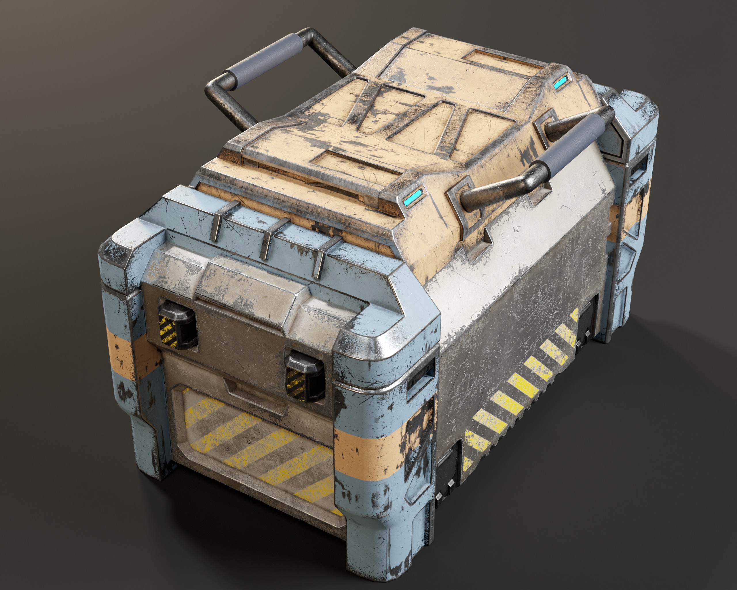 Sci-Fi Bulky Crate Low-poly 3D model_12