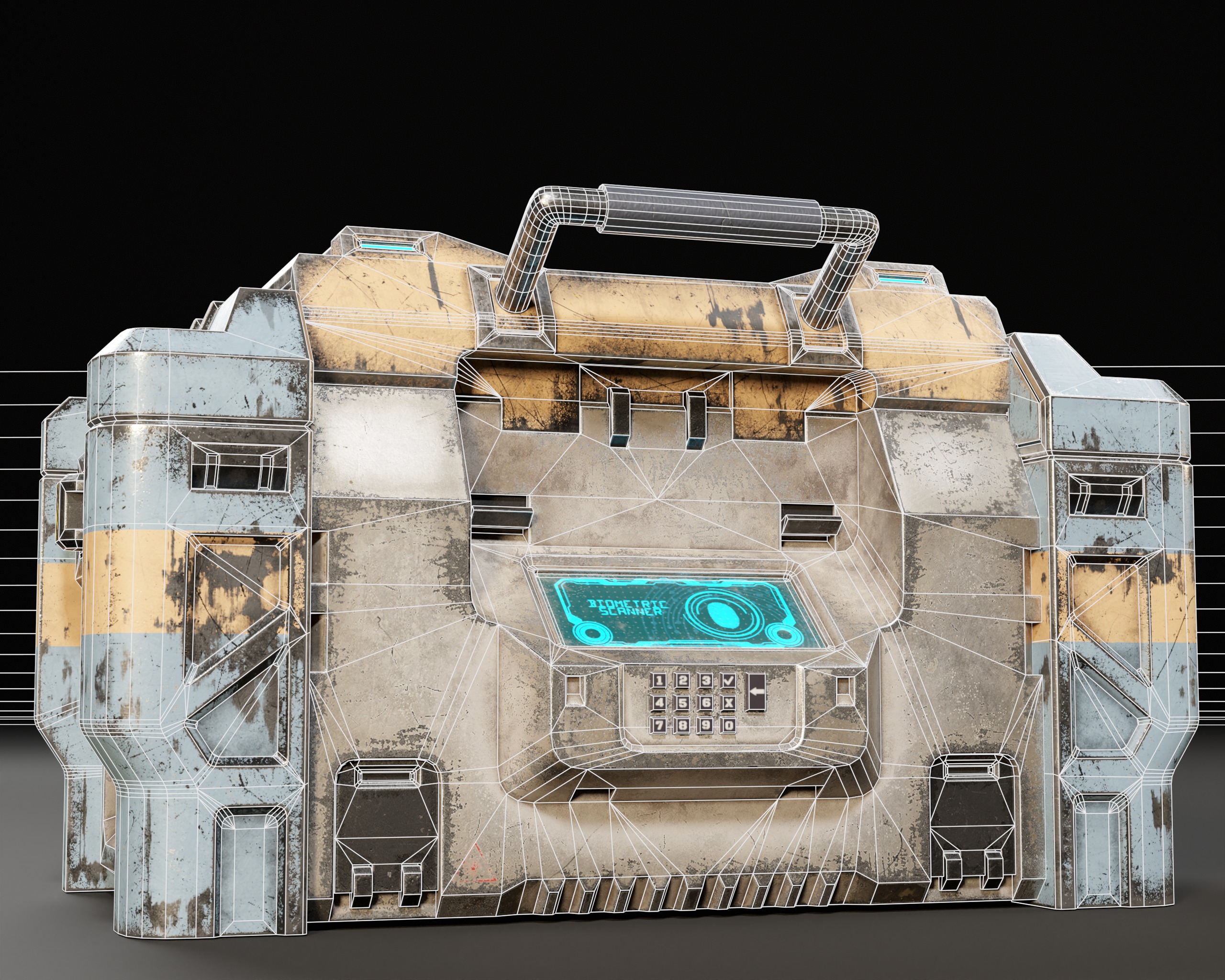 Sci-Fi Bulky Crate Low-poly 3D model_5