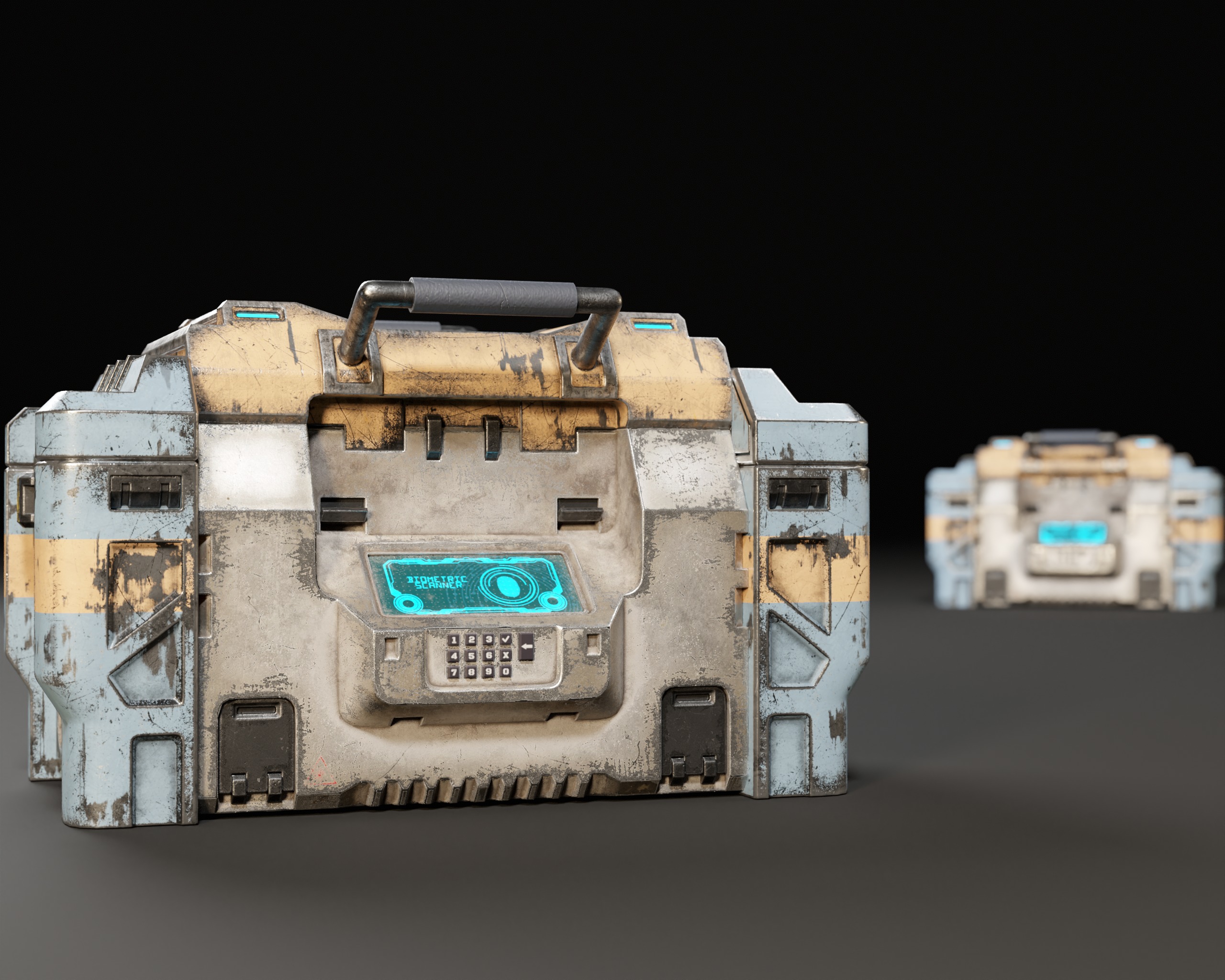 Sci-Fi Bulky Crate Low-poly 3D model_21