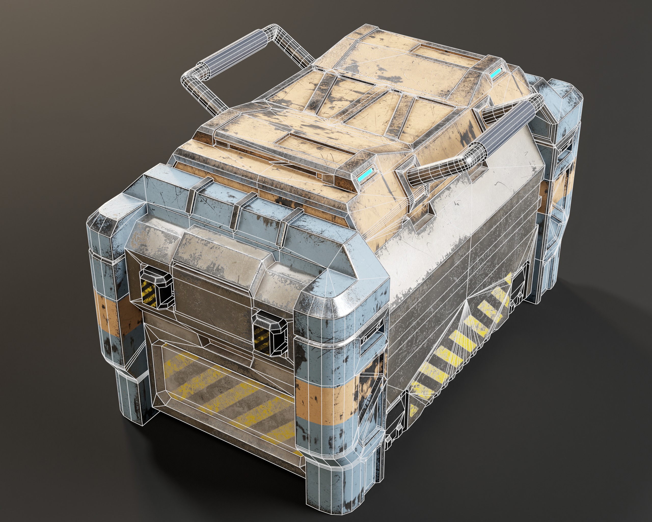 Sci-Fi Bulky Crate Low-poly 3D model_13