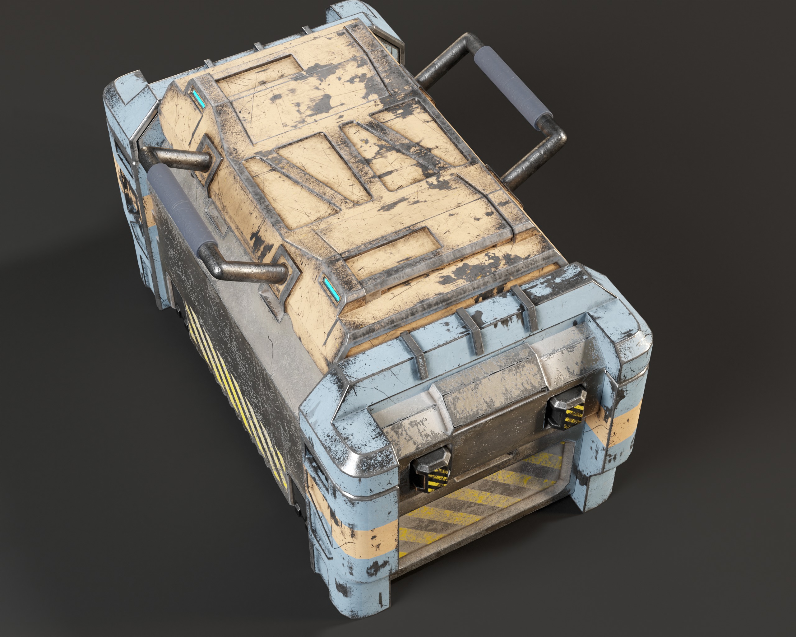 Sci-Fi Bulky Crate Low-poly 3D model_20