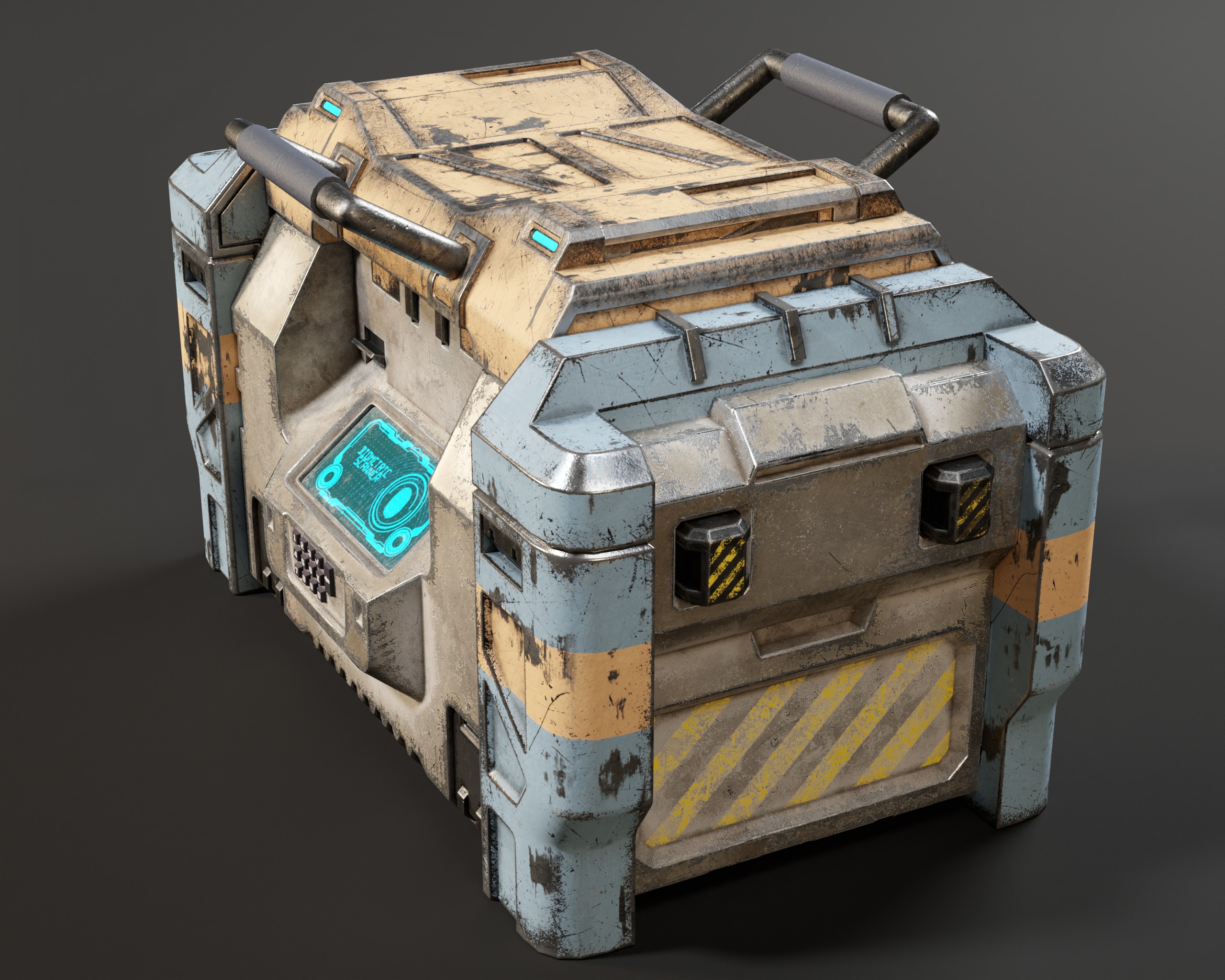 Sci-Fi Bulky Crate Low-poly 3D model_10