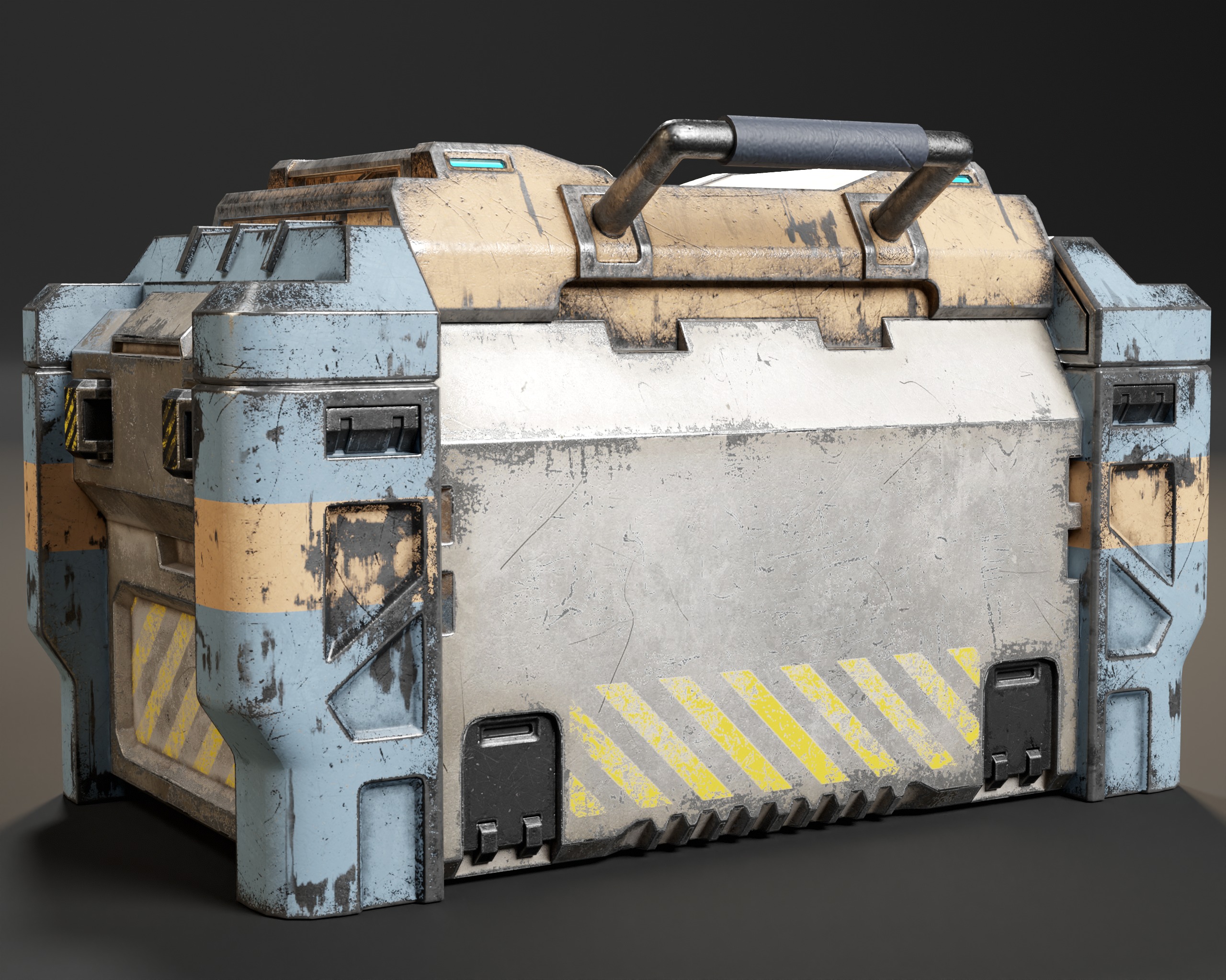 Sci-Fi Bulky Crate Low-poly 3D model_14