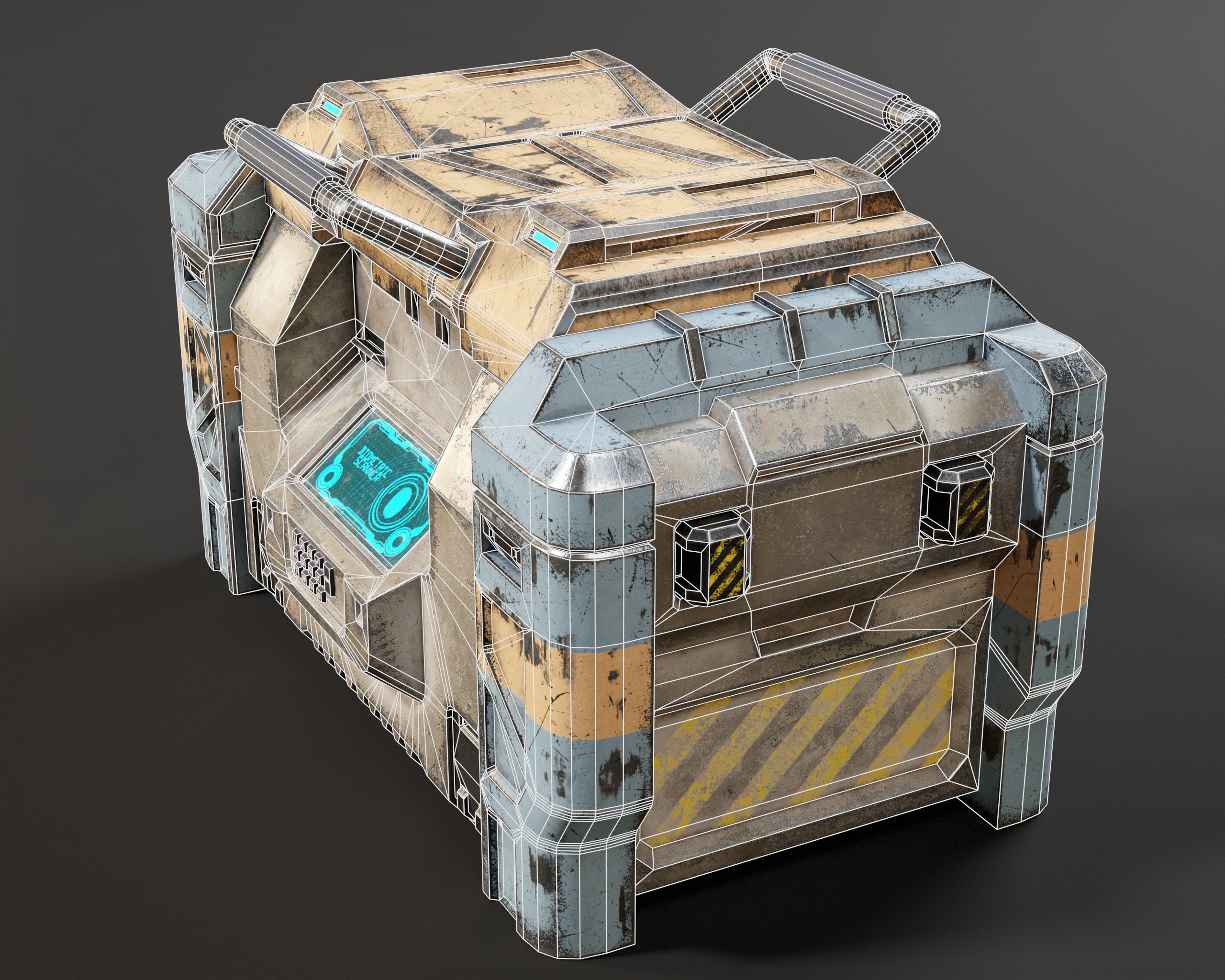 Sci-Fi Bulky Crate Low-poly 3D model_11