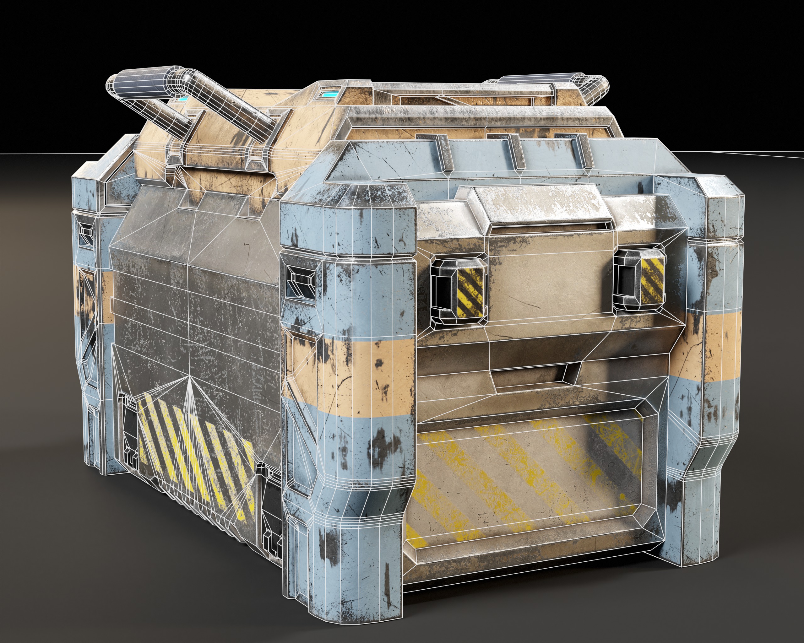Sci-Fi Bulky Crate Low-poly 3D model_19
