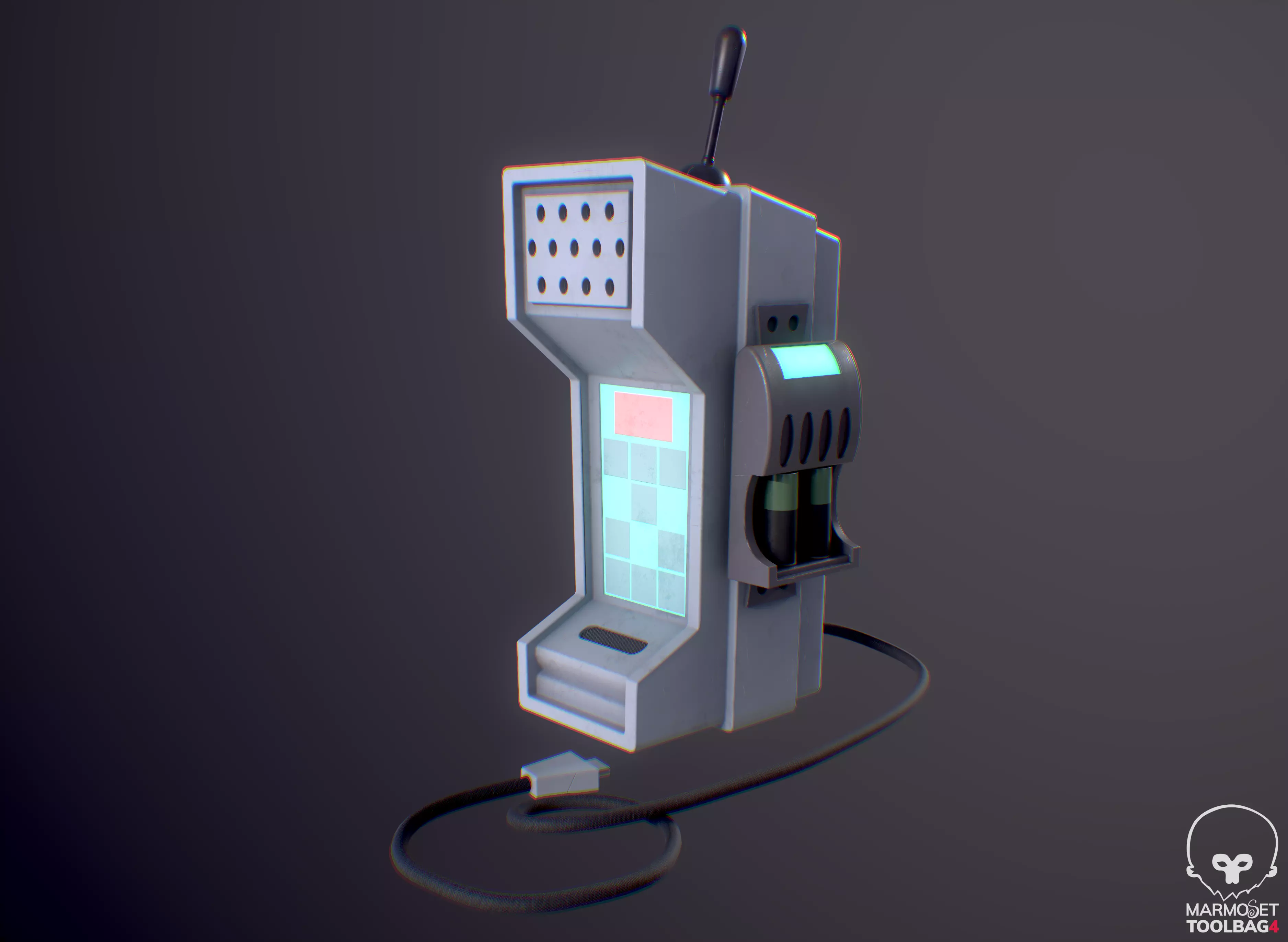 Stylized Sci-Fi phone Low-poly 3D model