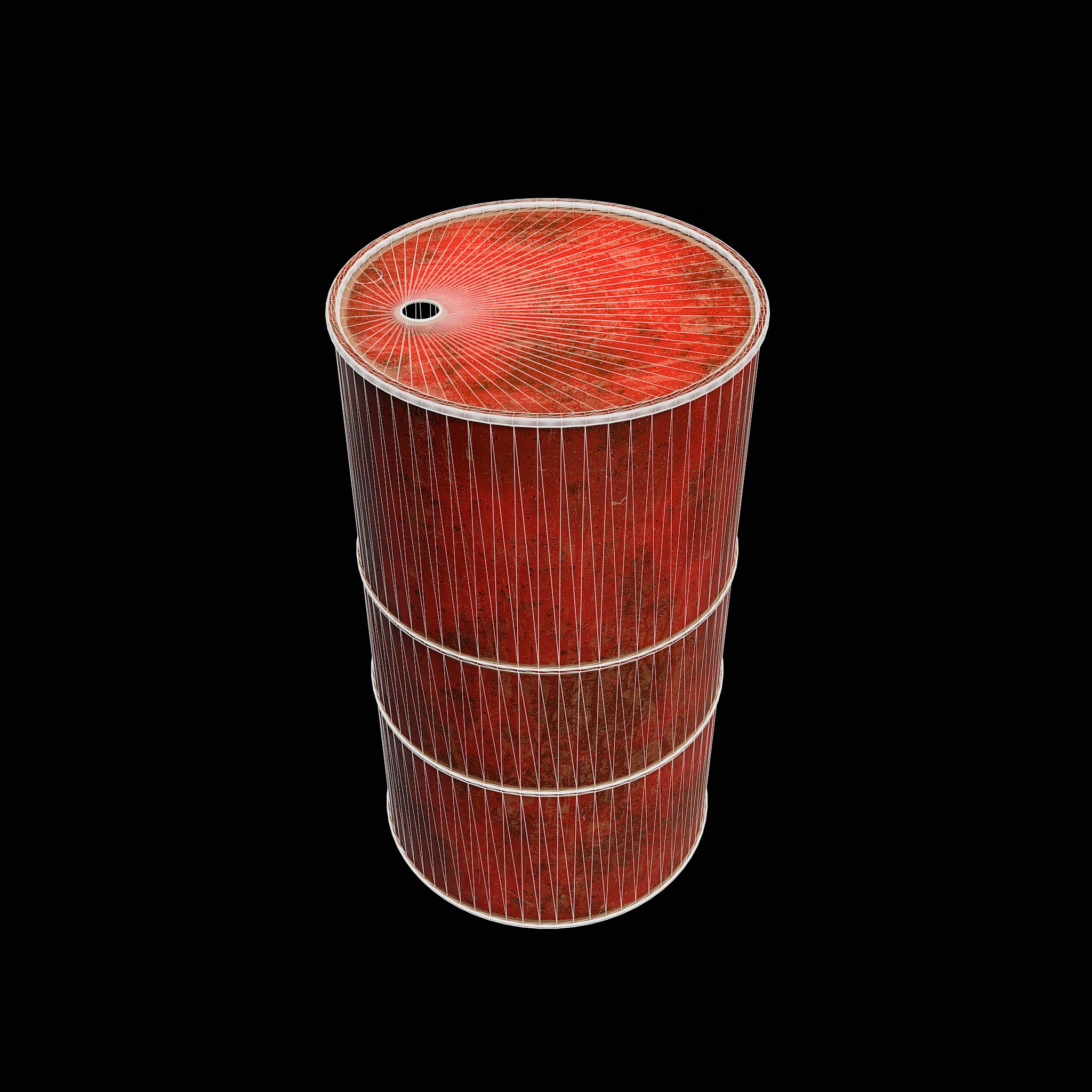 High-poly Rusted Barrel 3D model_2