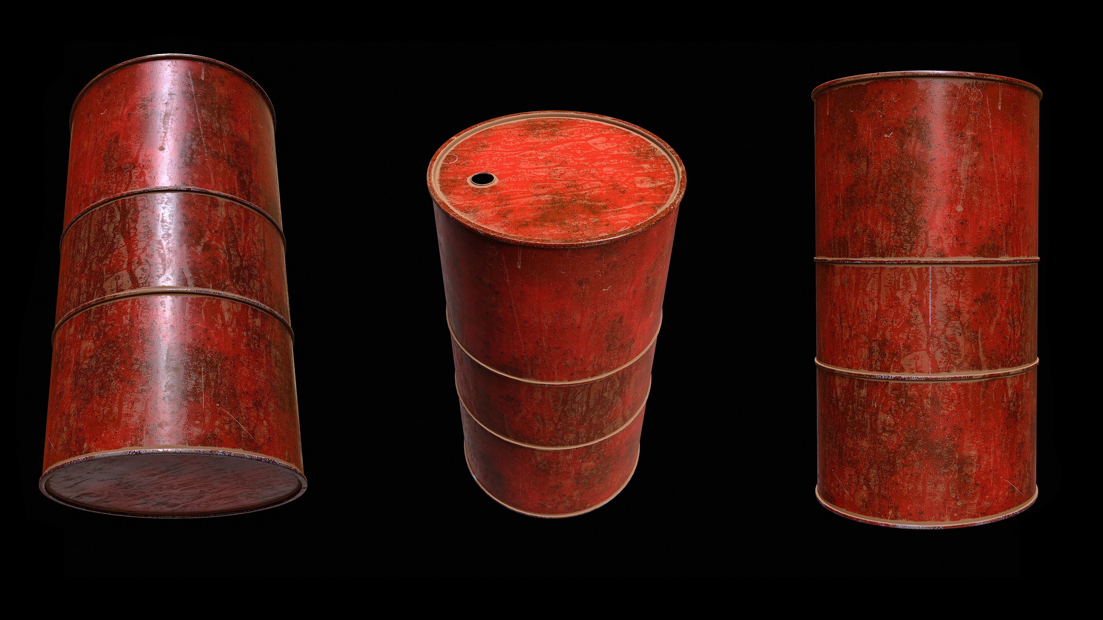 High-poly Rusted Barrel 3D model_1