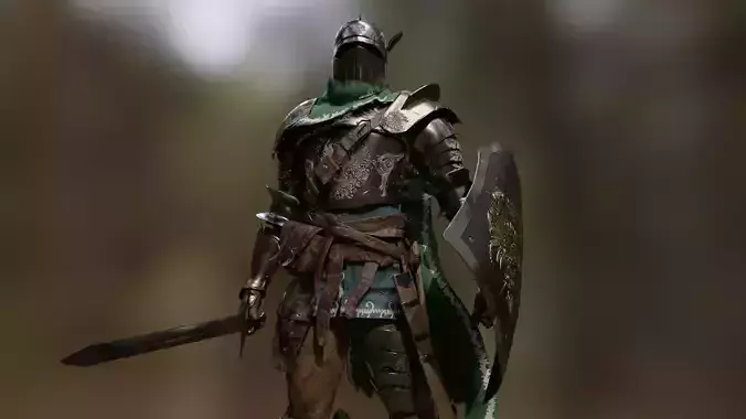 Knight Traveler Low-poly 3D model