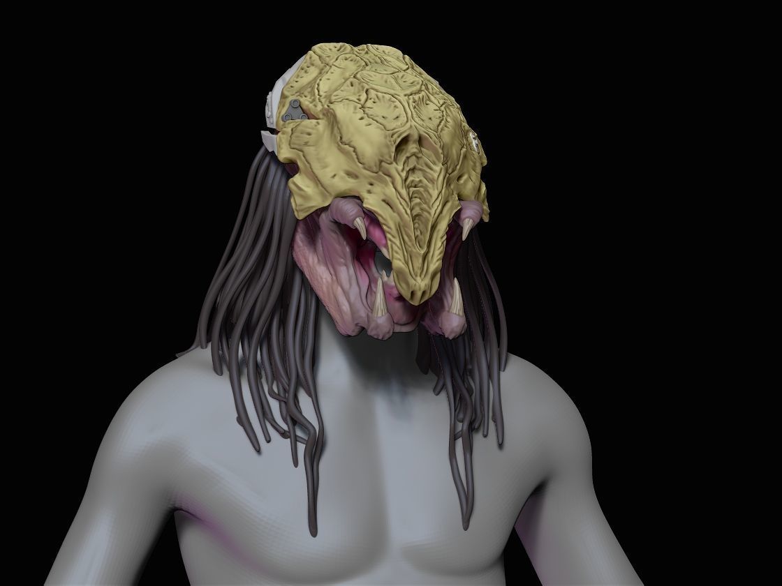 Feral Predator Mask And Head Armour 3d digital download 3D print model_6
