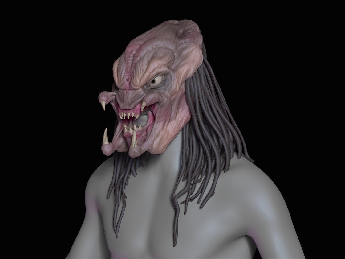 Feral Predator Mask And Head Armour 3d digital download 3D print model_8