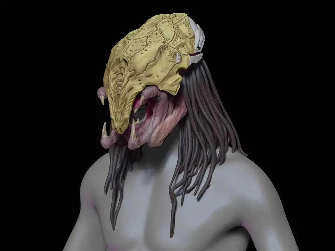 Feral Predator Mask And Head Armour 3d digital download 3D print model_0