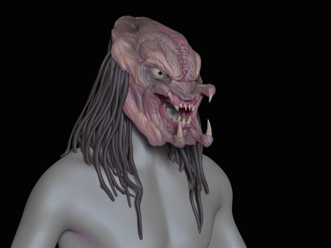 Feral Predator Mask And Head Armour 3d digital download 3D print model_2