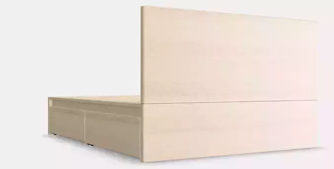 MALM Bed frame high w 4 storage boxes 26 Low-poly 3D model
