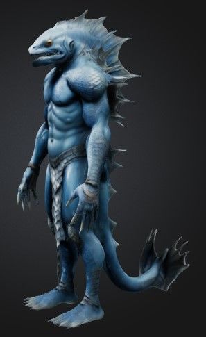 Sea Creature Humanoid 3D model_1