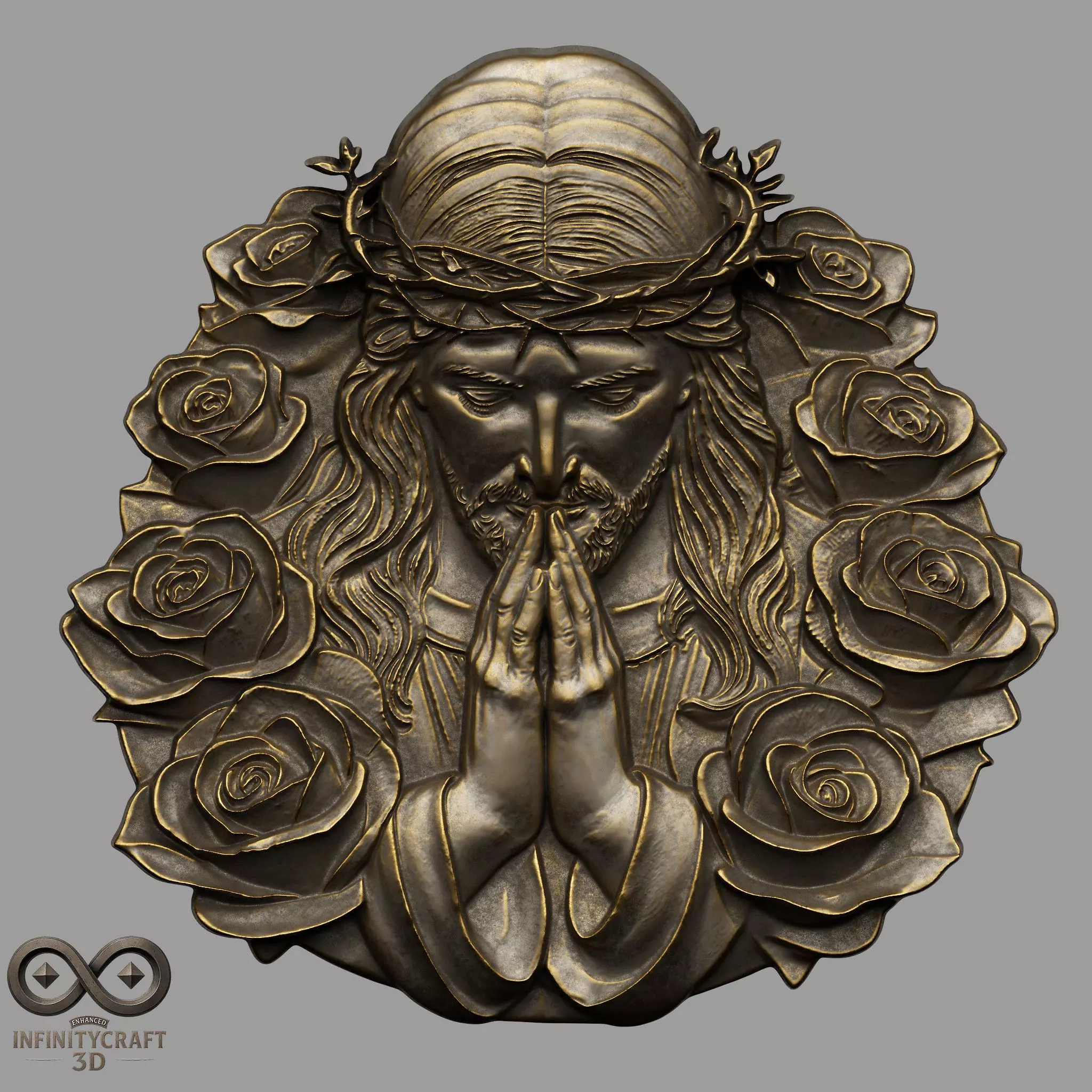 Christ in Prayer STL file for 3d Printing or CNC 3D print model_0