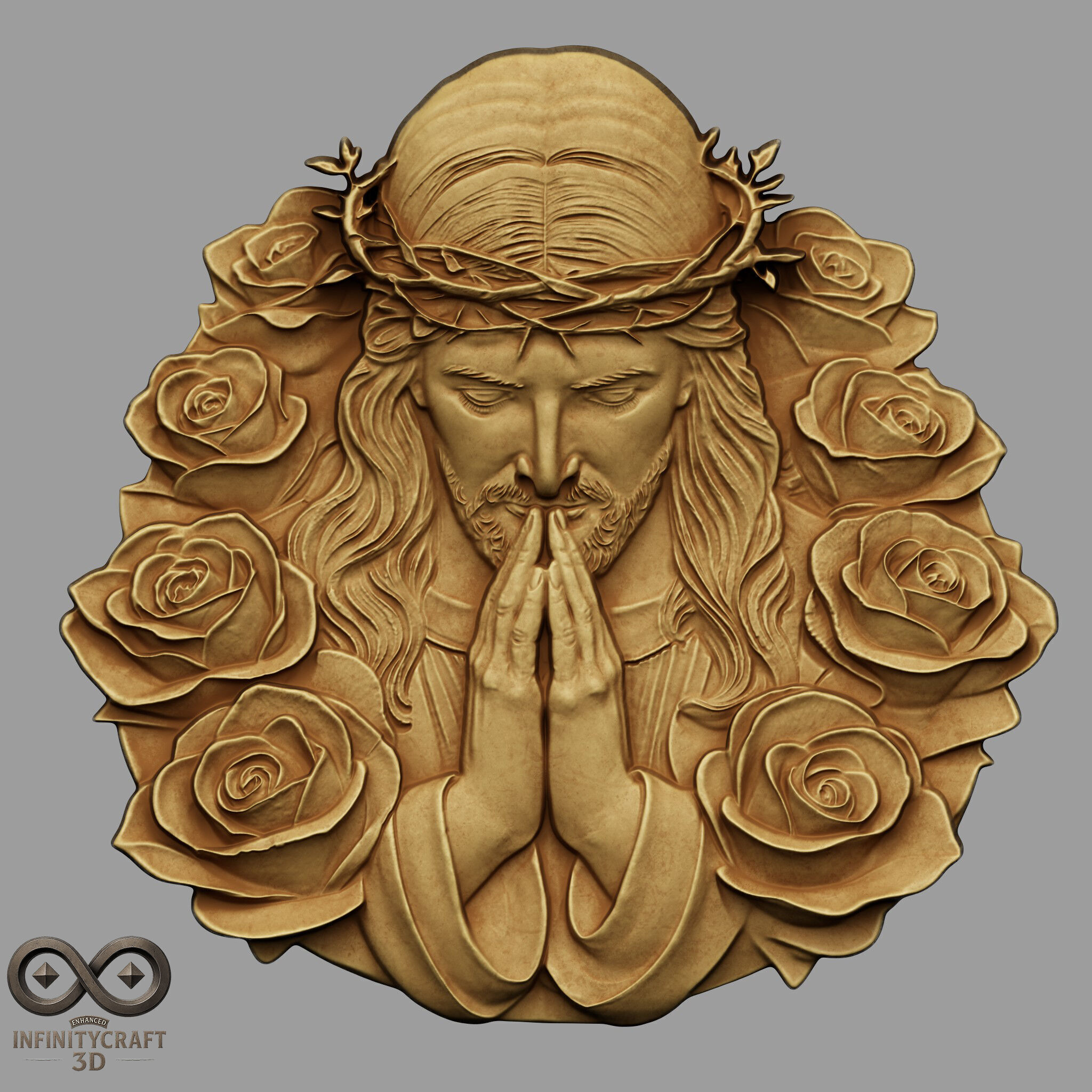 Christ in Prayer STL file for 3d Printing or CNC 3D print model_2