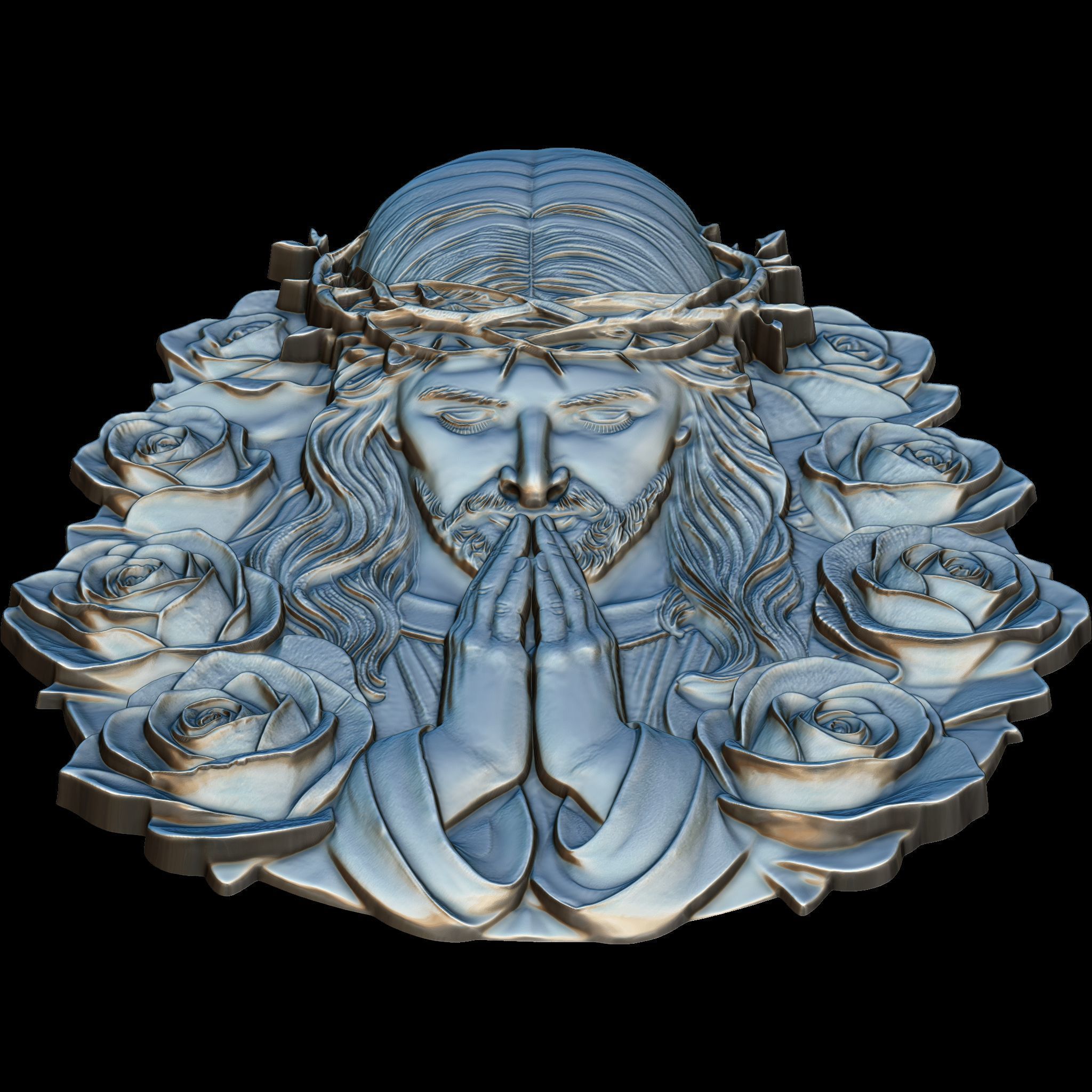 Christ in Prayer STL file for 3d Printing or CNC 3D print model_13