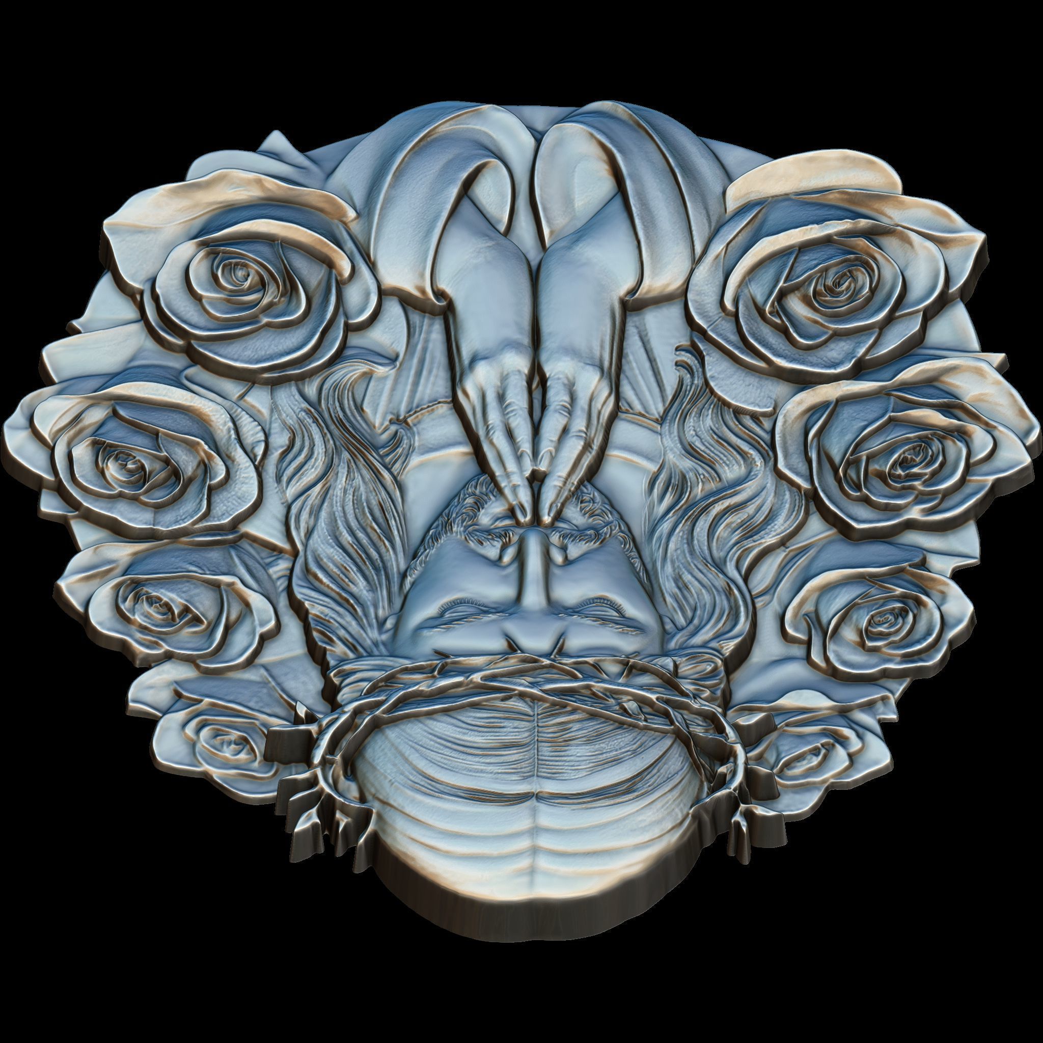 Christ in Prayer STL file for 3d Printing or CNC 3D print model_11