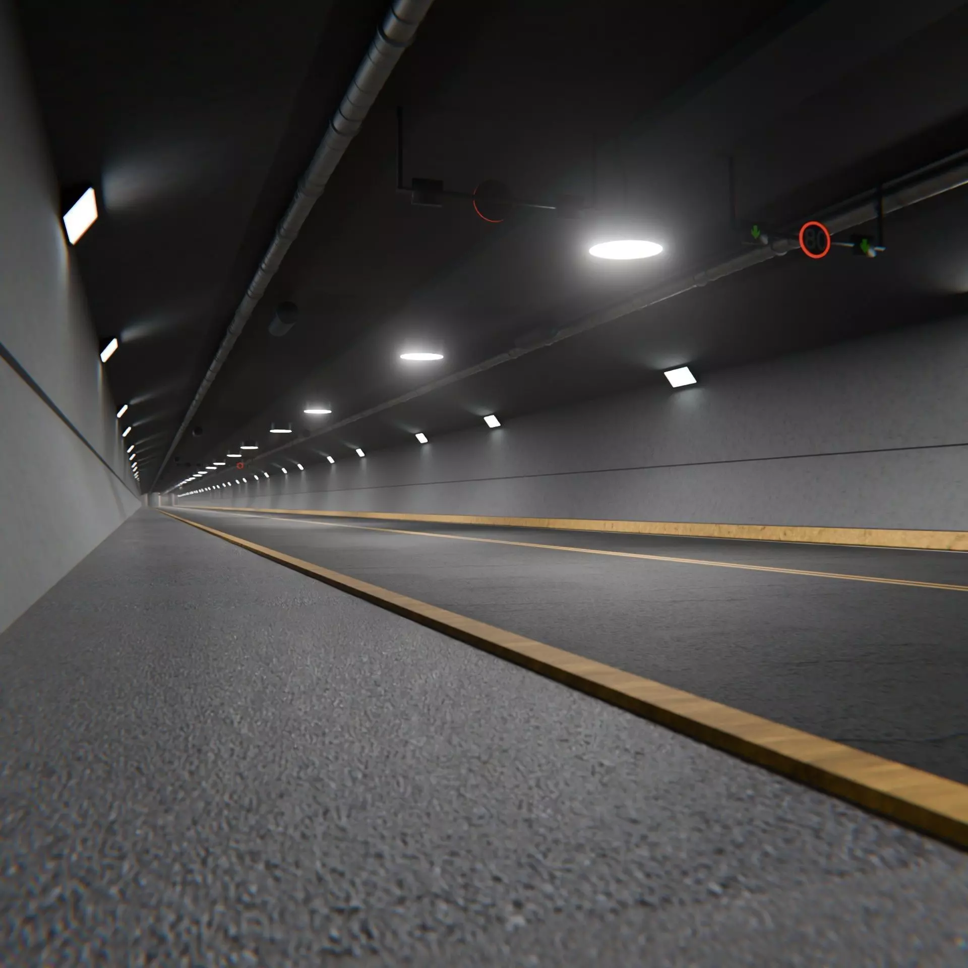 3D Tunnel Scene Blender Files 3D model_0