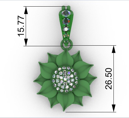 Sunflower Charm pendant necklace bracelet Jewelry 3D print model_20