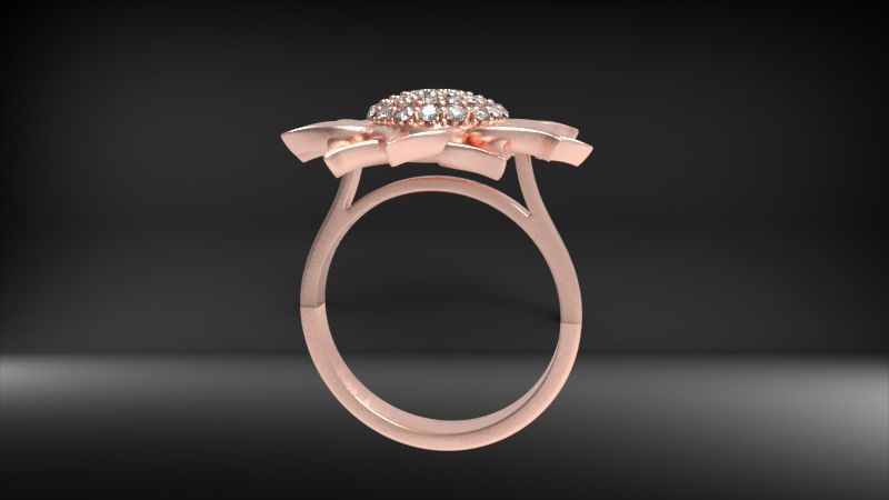 Sunflower Ring USA ring size 9 Jewelry 3D print model_3