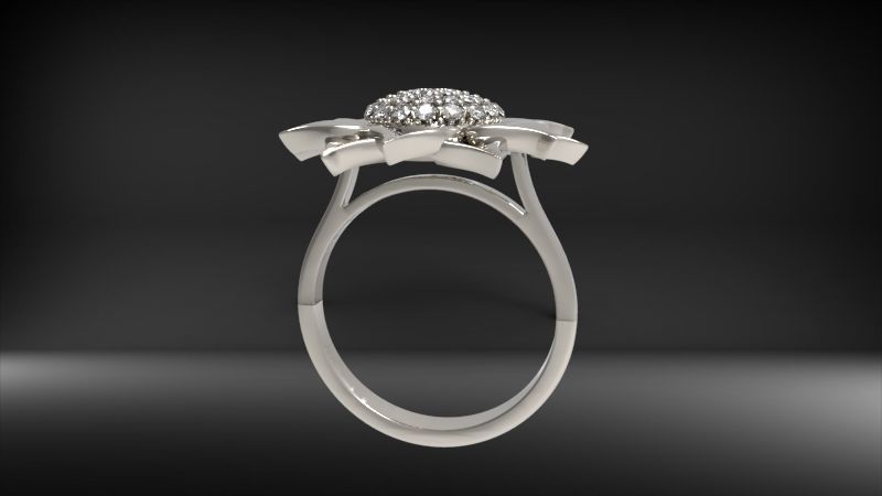 Sunflower Ring USA ring size 9 Jewelry 3D print model_5