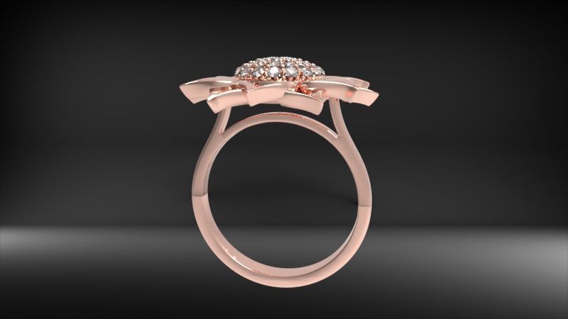 Sunflower Ring USA ring size 9 Jewelry 3D print model_6