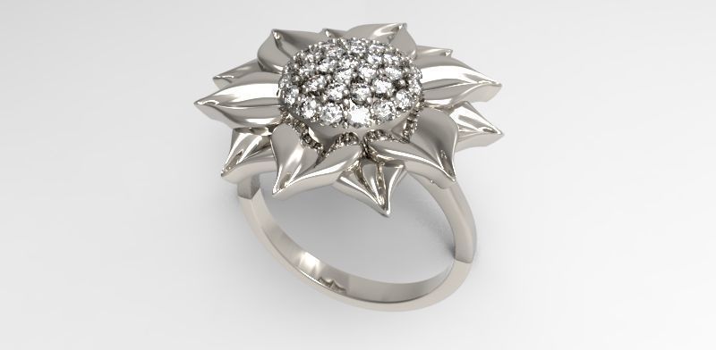 Sunflower Ring USA ring size 9 Jewelry 3D print model_20