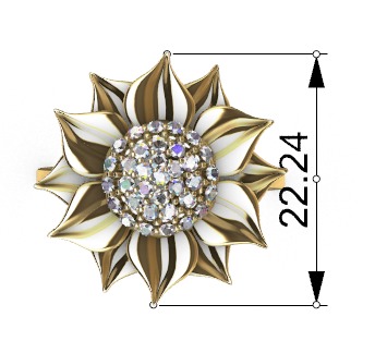 Sunflower Ring USA ring size 9 Jewelry 3D print model_18