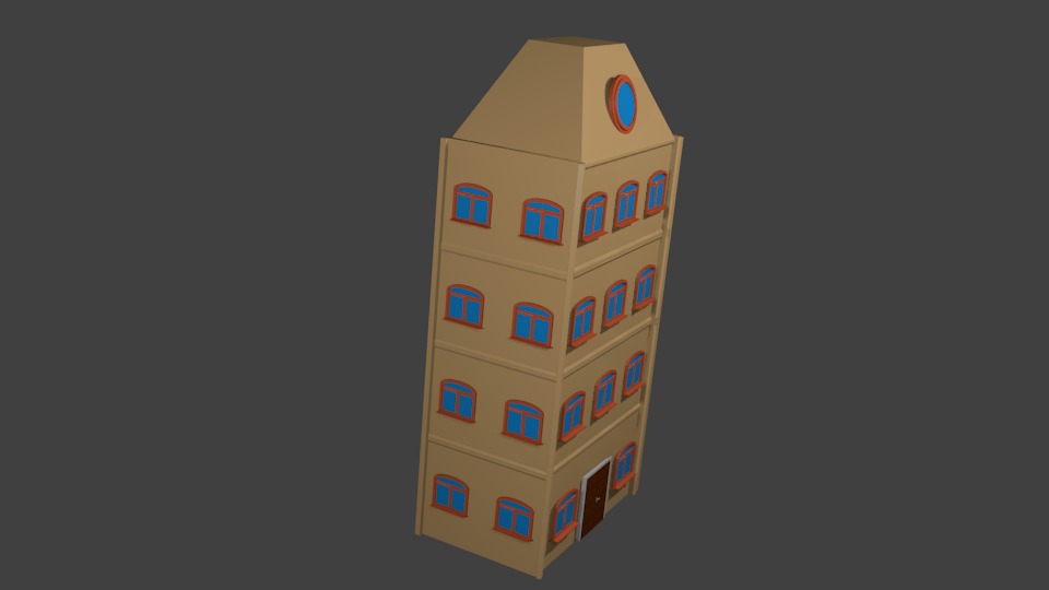 Low poly 3D Model Cartoon buildings pack Low-poly 3D model_1