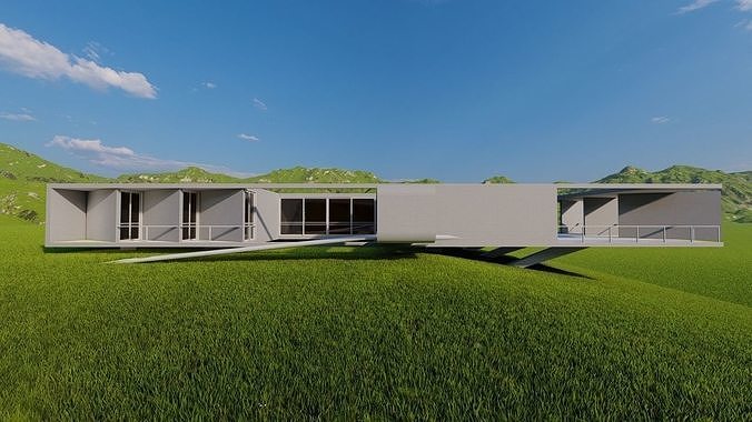 Casa Scene-villa-modern house 3D model 4
