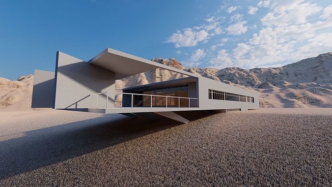 Casa Scene-villa-modern house 3D model 2
