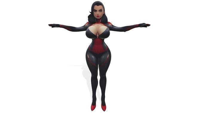 Female Spider Low-poly 3D model