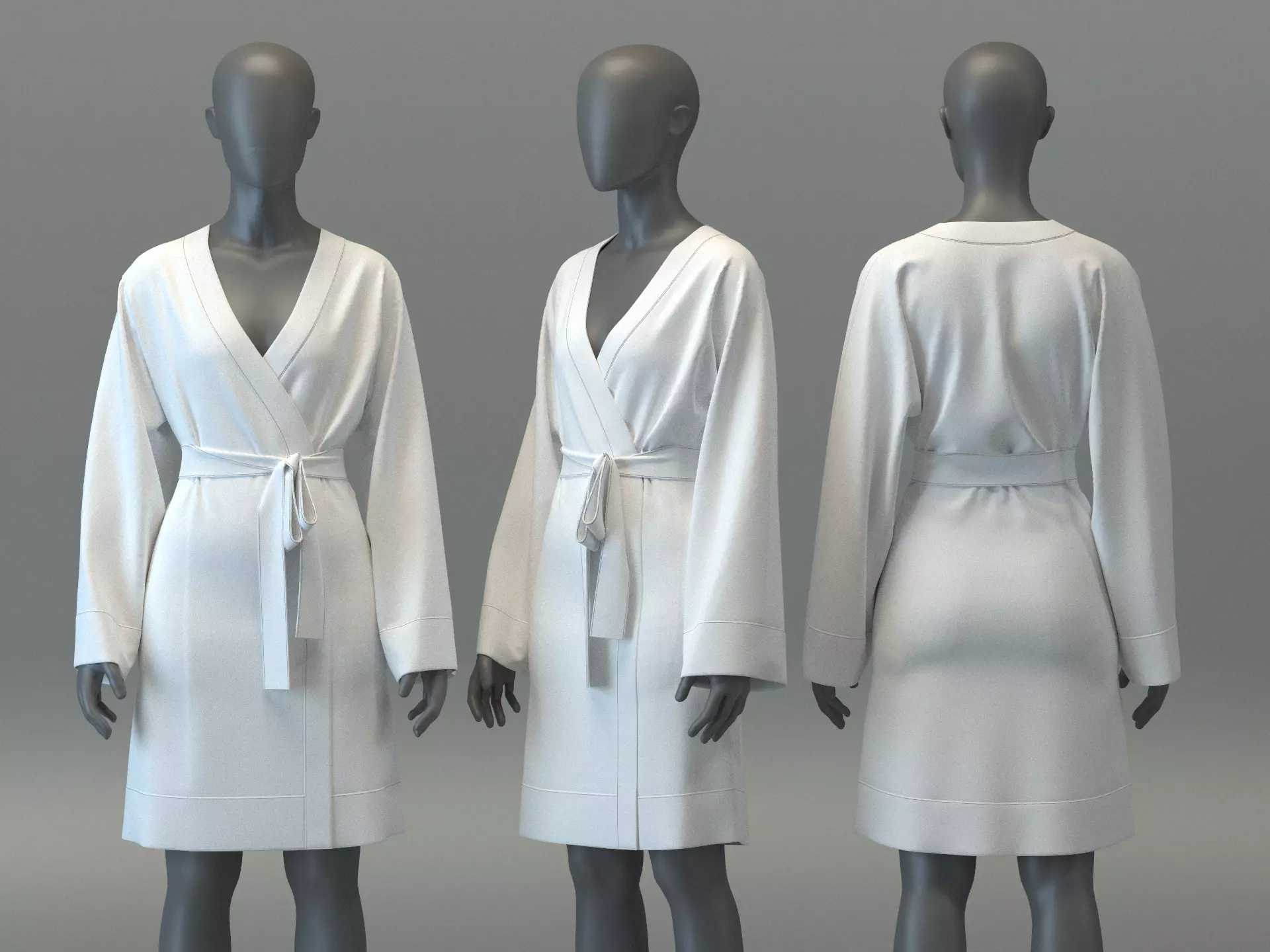 Kimono Crossover Dress 3D model
