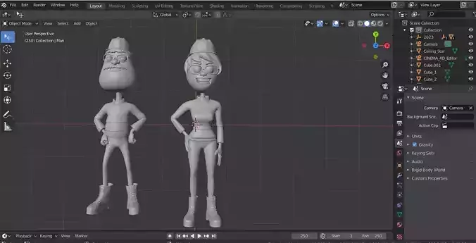 cartoon character for man and a woman