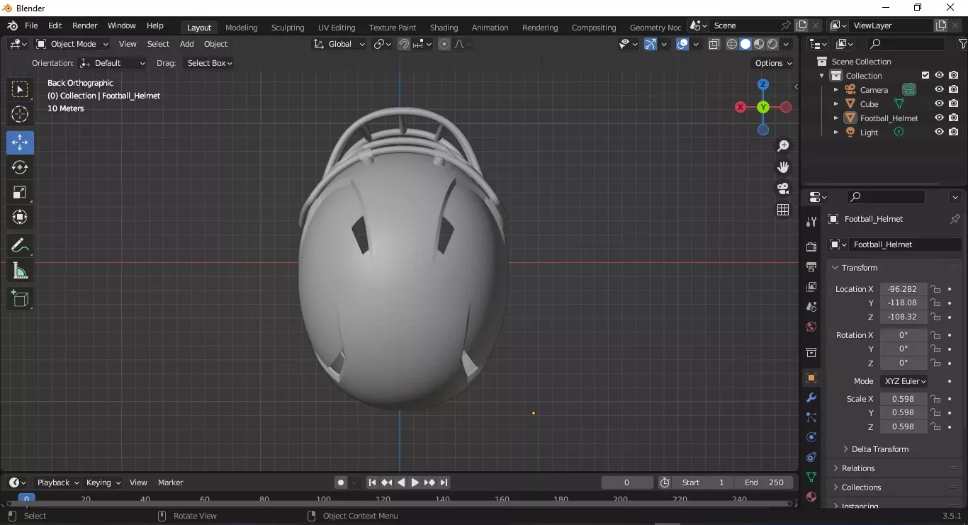 football helmet model 3D print model_0