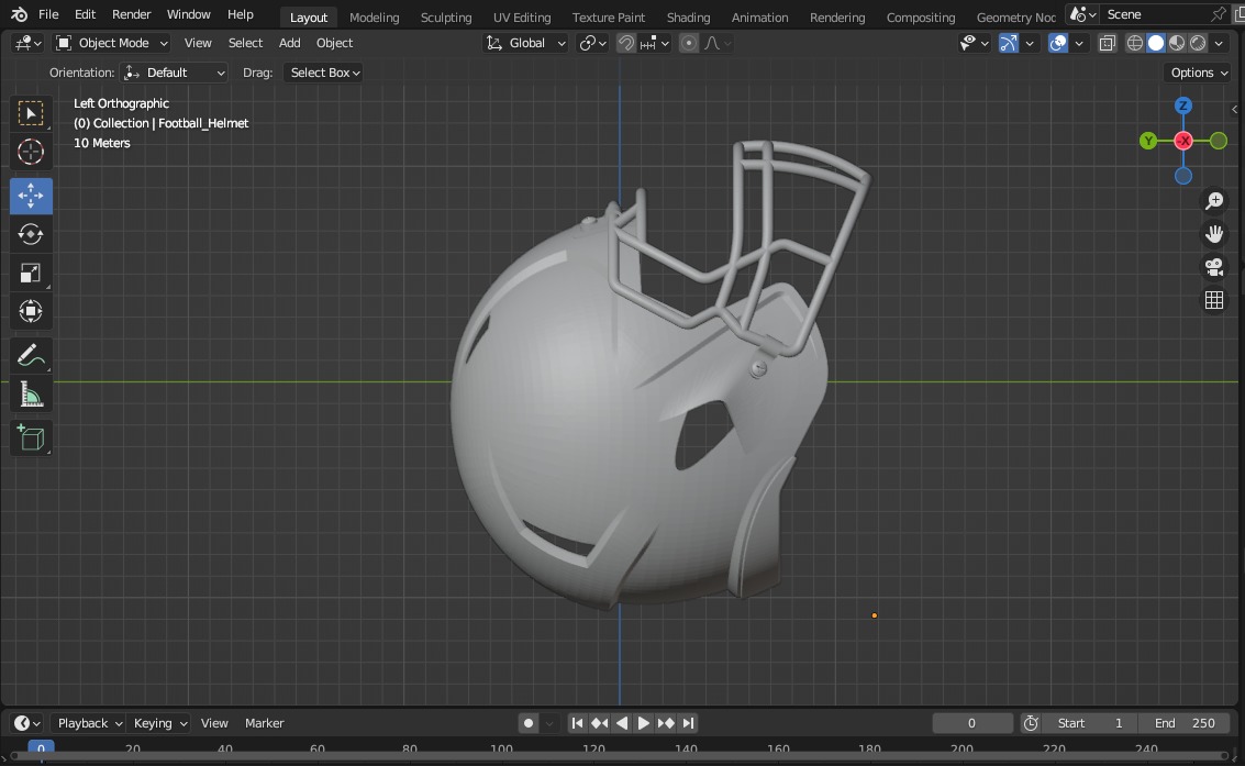 football helmet model 3D print model_3