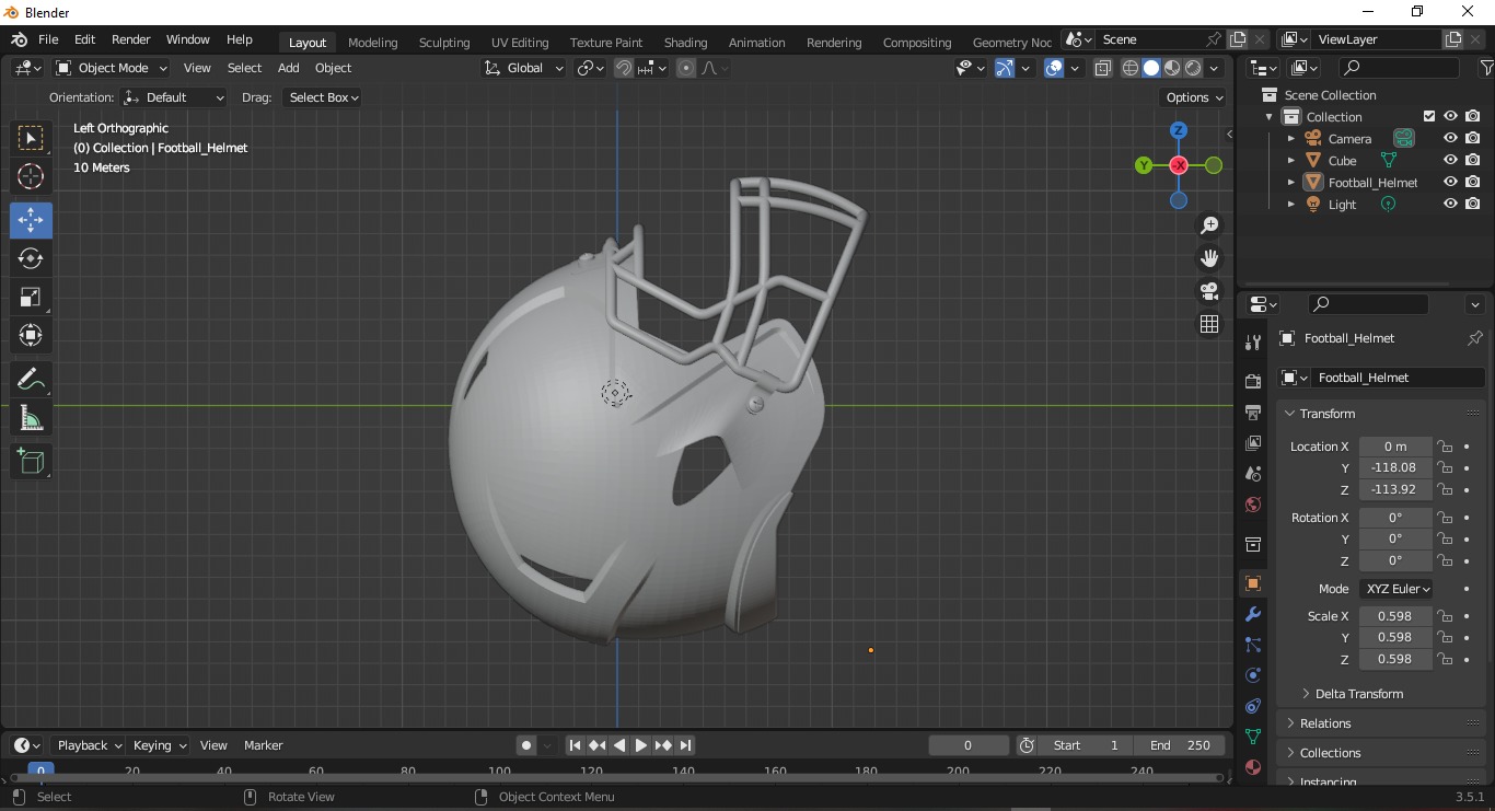 football helmet model 3D print model_4