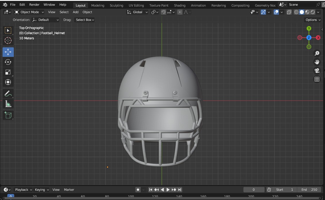 football helmet model 3D print model_2