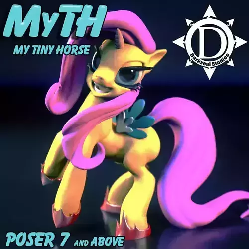 Customizable Rigged Pony 3D Model for Poser and Daz