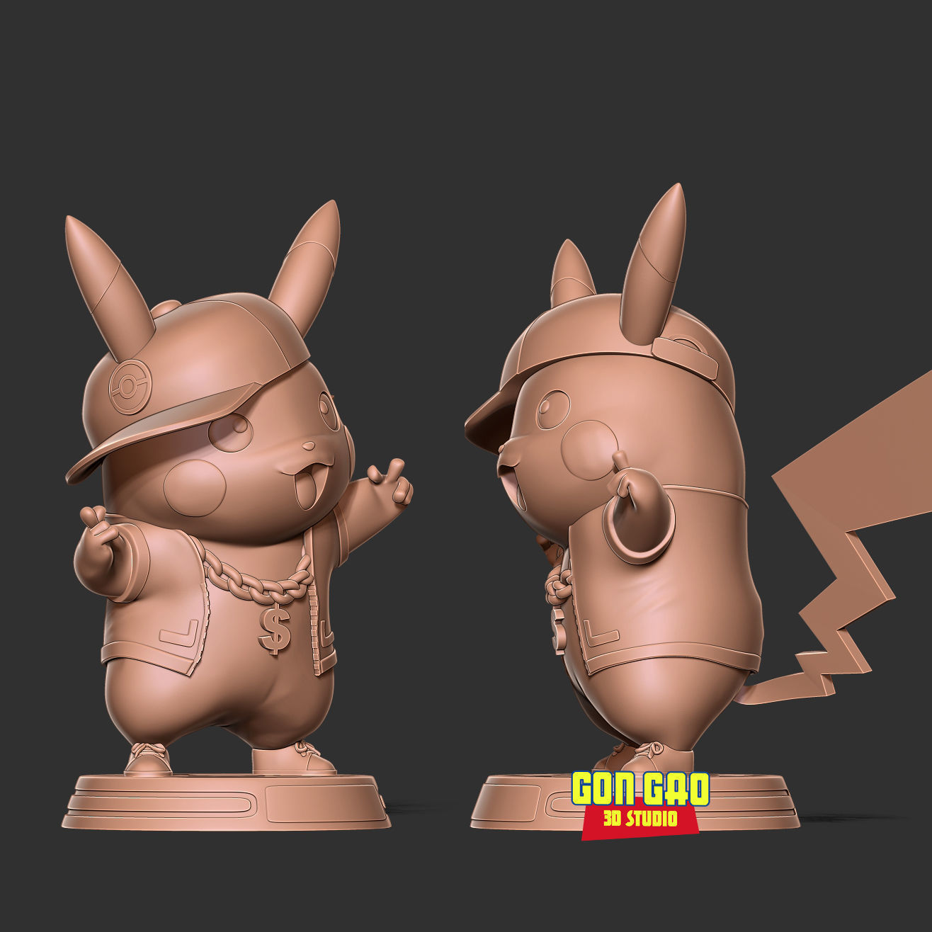 Rapper Pikachu 3D print model_4