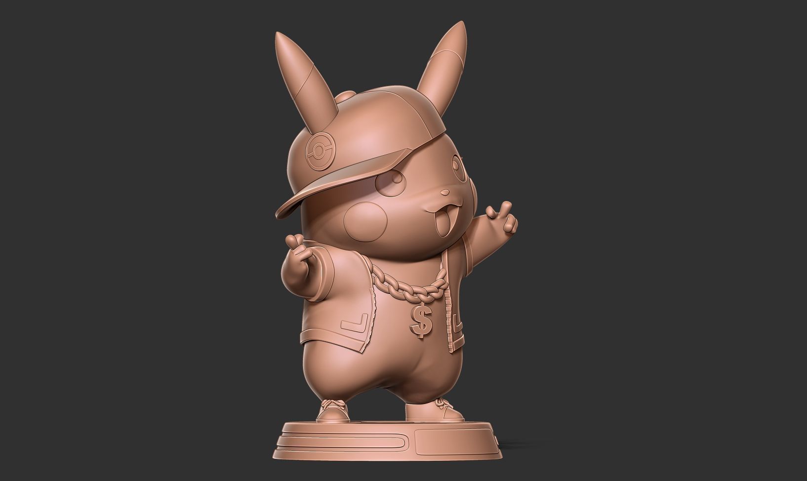 Rapper Pikachu 3D print model_11