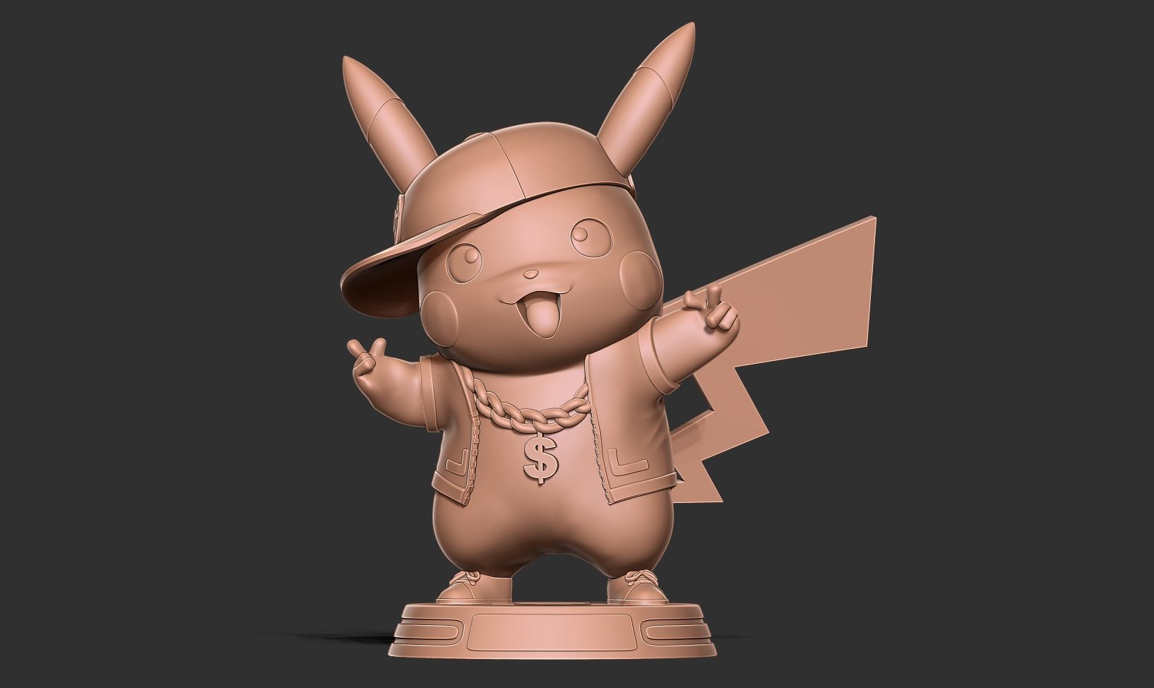 Rapper Pikachu 3D print model_9